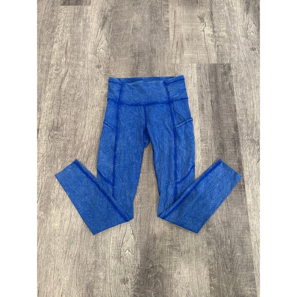 Lululemon Fast And Free High-Rise Tight 25" 5 Pocket leggings washed blue Nulux - Picture 1 of 5